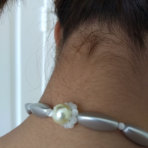 Handmade Pearl Wooden Natural Statement Necklace - Picture 3 of 4